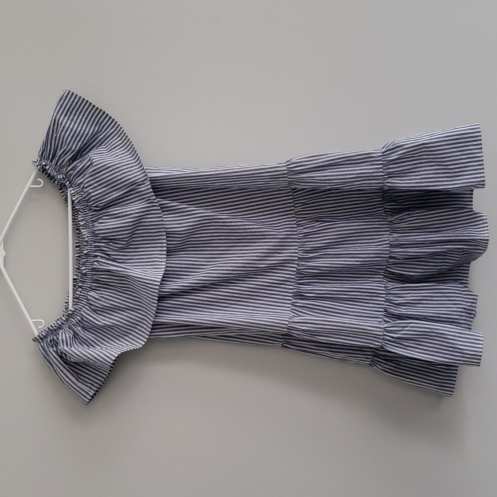 Cremieux Niko Striped Ruffle Off Shoulder Dress XS - Picture 2 of 8